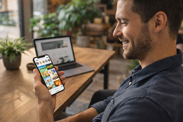 Social Media Content auf einem Smartphone